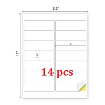 Self Adhesive a4 shipping address label with 14 labels per sheet